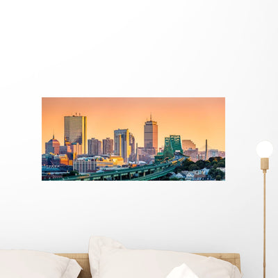 Tobin Bridge Zakim Bridge Wall Decal shown on a wall