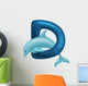 dolphin letter with animal for kids abc education in preschool. Wall Decal