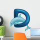 dolphin letter with animal for kids abc education in preschool. Wall Decal