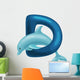 dolphin letter with animal for kids abc education in preschool. Wall Decal