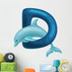 dolphin letter with animal for kids abc education in preschool. Wall Decal