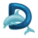dolphin letter with animal for kids abc education in preschool. Wall Decal