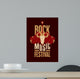 banner poster for festival rock music with goat skull, roses and electric guitar Wall Mural