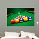 Billiard Balls on Green Cloth Wall Mural