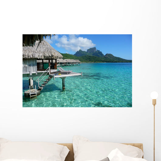 Bungalow stilts Wall Mural