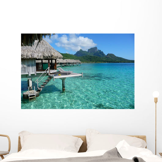 Bungalow stilts Wall Mural