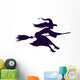 Broomstick Riding Halloween Witch Wall Decal