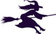 Broomstick Riding Halloween Witch Wall Decal