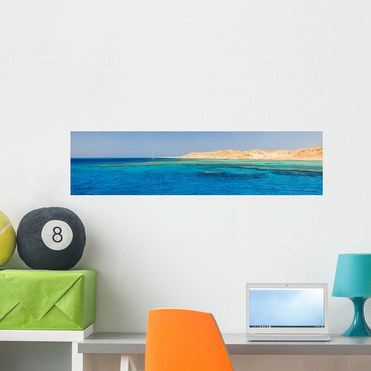 Panorama with Yellow Seashore Wall Decal
