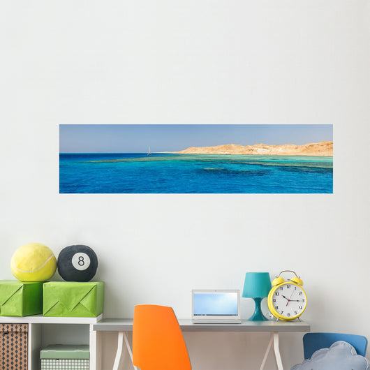 Panorama with Yellow Seashore Wall Decal