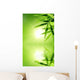 bamboo leaf with reflection in the water, Zen atmosphere. Wall Mural