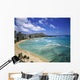 Waikiki Beach and Diamond Head Crater in Hawaii Wall Mural