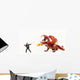 Boy Vs Dragon Wall Decal Sticker Set