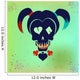 Drawing the face girl with pigtails. Vector hipster skull illustration in bright colors for girls. Suicide Squad. Harley Quinn. Wall Mural