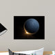 Computer generated image of a planet eclipsing a star. Wall Mural