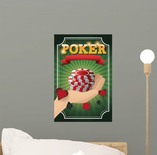 Chips icon. Poker casino and las vegas theme. Colorful design. Vector illustration Wall Mural