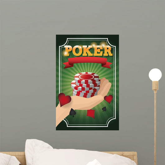 Chips icon. Poker casino and las vegas theme. Colorful design. Vector illustration Wall Mural