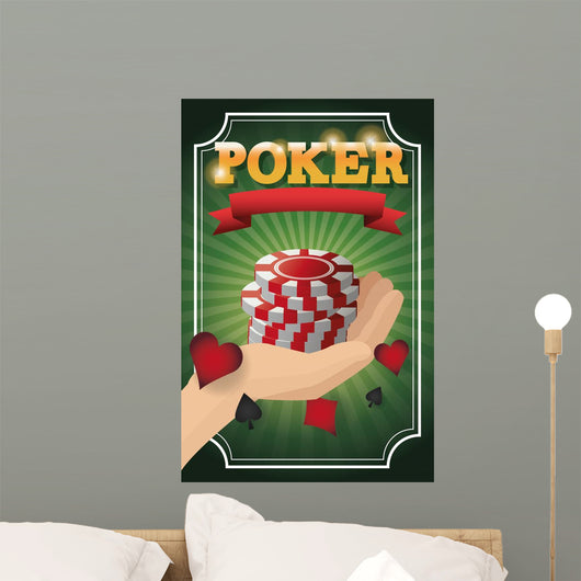Chips icon. Poker casino and las vegas theme. Colorful design. Vector illustration Wall Mural