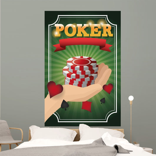 Chips icon. Poker casino and las vegas theme. Colorful design. Vector illustration Wall Mural
