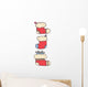 Three Red Christmas Sock Wall Decal Sticker Set