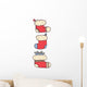 Three Red Christmas Sock Wall Decal Sticker Set