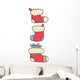 Three Red Christmas Sock Wall Decal Sticker Set