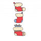 Three Red Christmas Sock Wall Decal Sticker Set