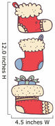 Three Red Christmas Sock Wall Decal Sticker Set