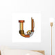 Steampunk Letter White Vector Wall Decal Design 1