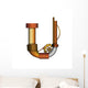 Steampunk Letter White Vector Wall Decal Design 1
