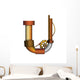 Steampunk Letter White Vector Wall Decal Design 1