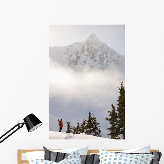 Snowboarder Ridge with Scenic Wall Decal