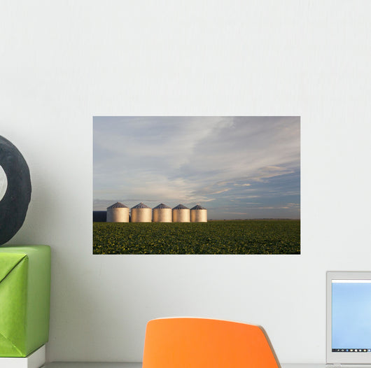 Metal Grain Bins Reflecting Wall Decal Design 2