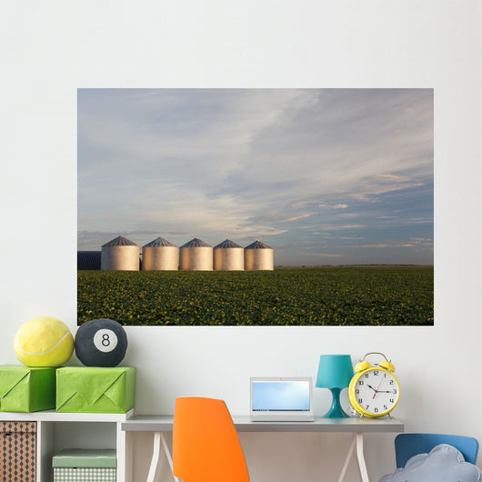 Metal Grain Bins Reflecting Wall Decal Design 2