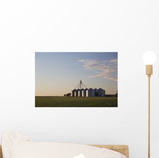 Metal Grain Bins Reflecting Wall Decal Design 1