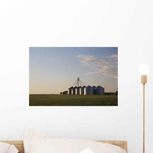 Metal Grain Bins Reflecting Wall Decal Design 1