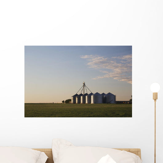 Metal Grain Bins Reflecting Wall Decal Design 1