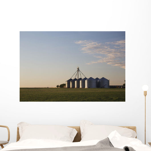 Metal Grain Bins Reflecting Wall Decal Design 1