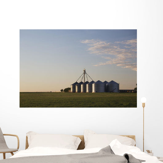 Metal Grain Bins Reflecting Wall Decal Design 1