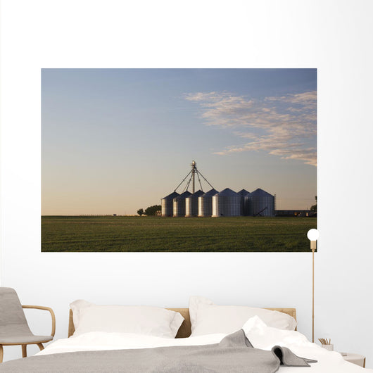Metal Grain Bins Reflecting Wall Decal Design 1