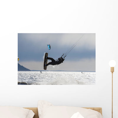 Kite Boarders Turnagain Arm Wall Decal shown on a wall