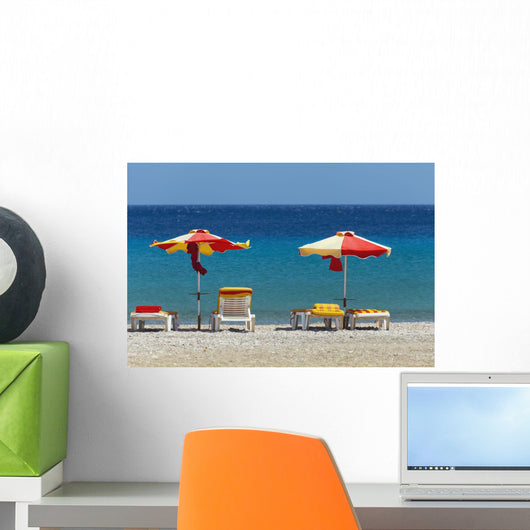 Umbrellas and Beach Chairs Wall Decal