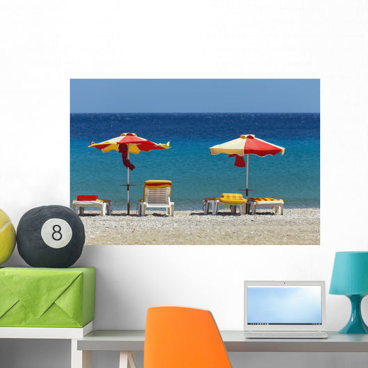 Umbrellas and Beach Chairs Wall Decal