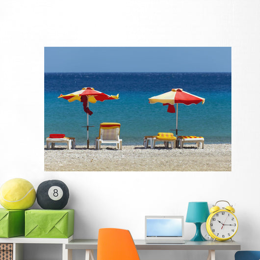 Umbrellas and Beach Chairs Wall Decal
