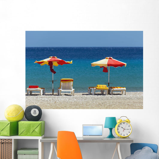 Umbrellas and Beach Chairs Wall Decal