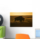 Silhouette Bison Sunset Grasslands Wall Decal Design 2