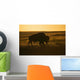 Silhouette Bison Sunset Grasslands Wall Decal Design 2