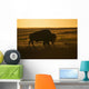 Silhouette Bison Sunset Grasslands Wall Decal Design 2