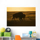 Silhouette Bison Sunset Grasslands Wall Decal Design 2