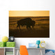 Silhouette Bison Sunset Grasslands Wall Decal Design 2